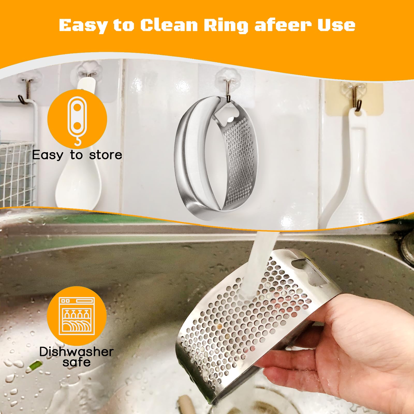 Premium Stainless Steel Garlic Press with Bottle Opener