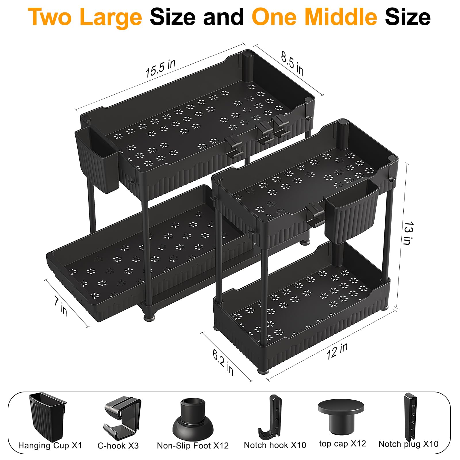 Two-Tier Under-Sink Sliding Organizer