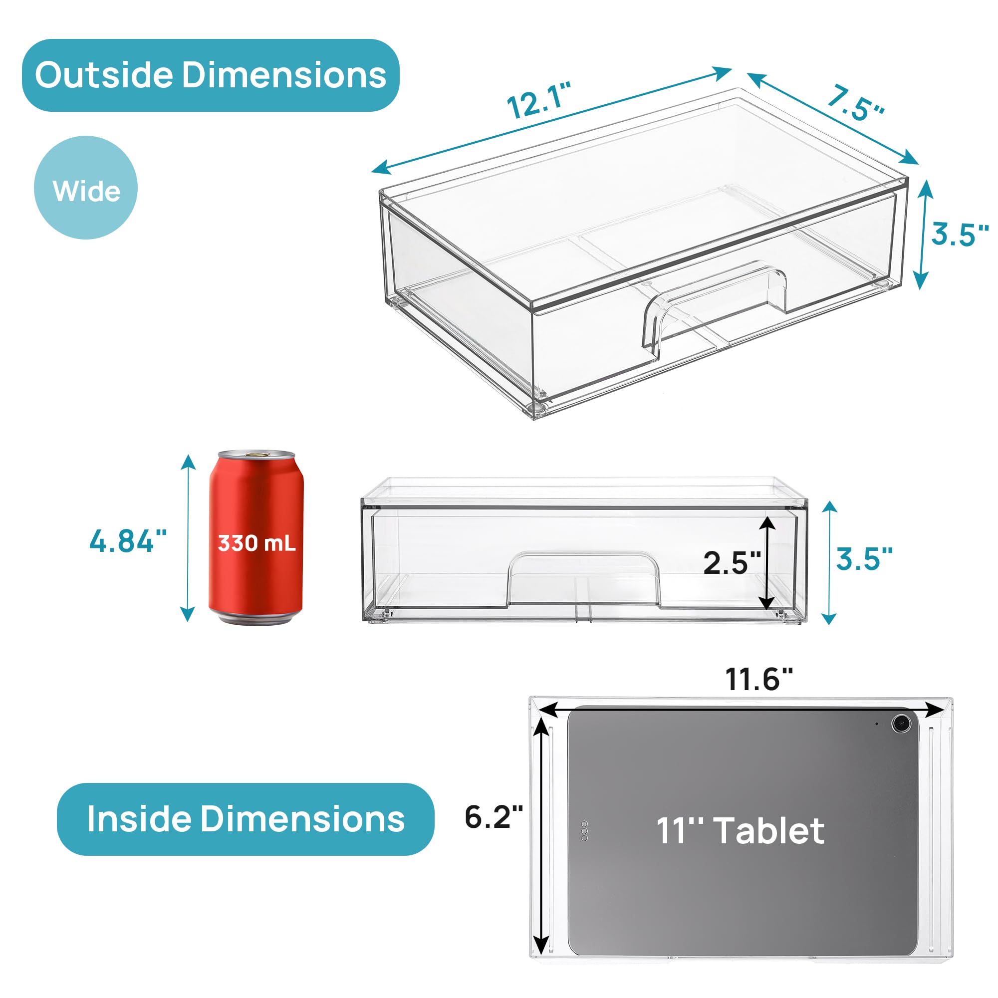 Elegant Clear Stackable Acrylic Drawers