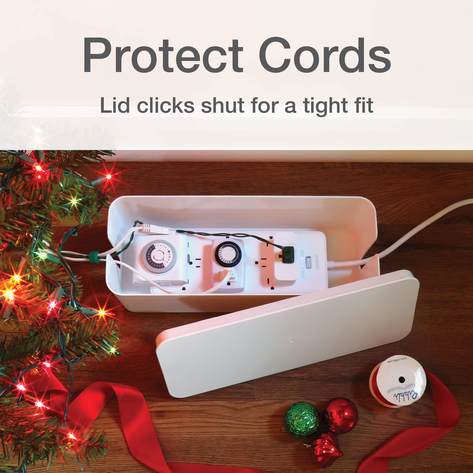 White Cable Management Boxes, Set of Three Sizes