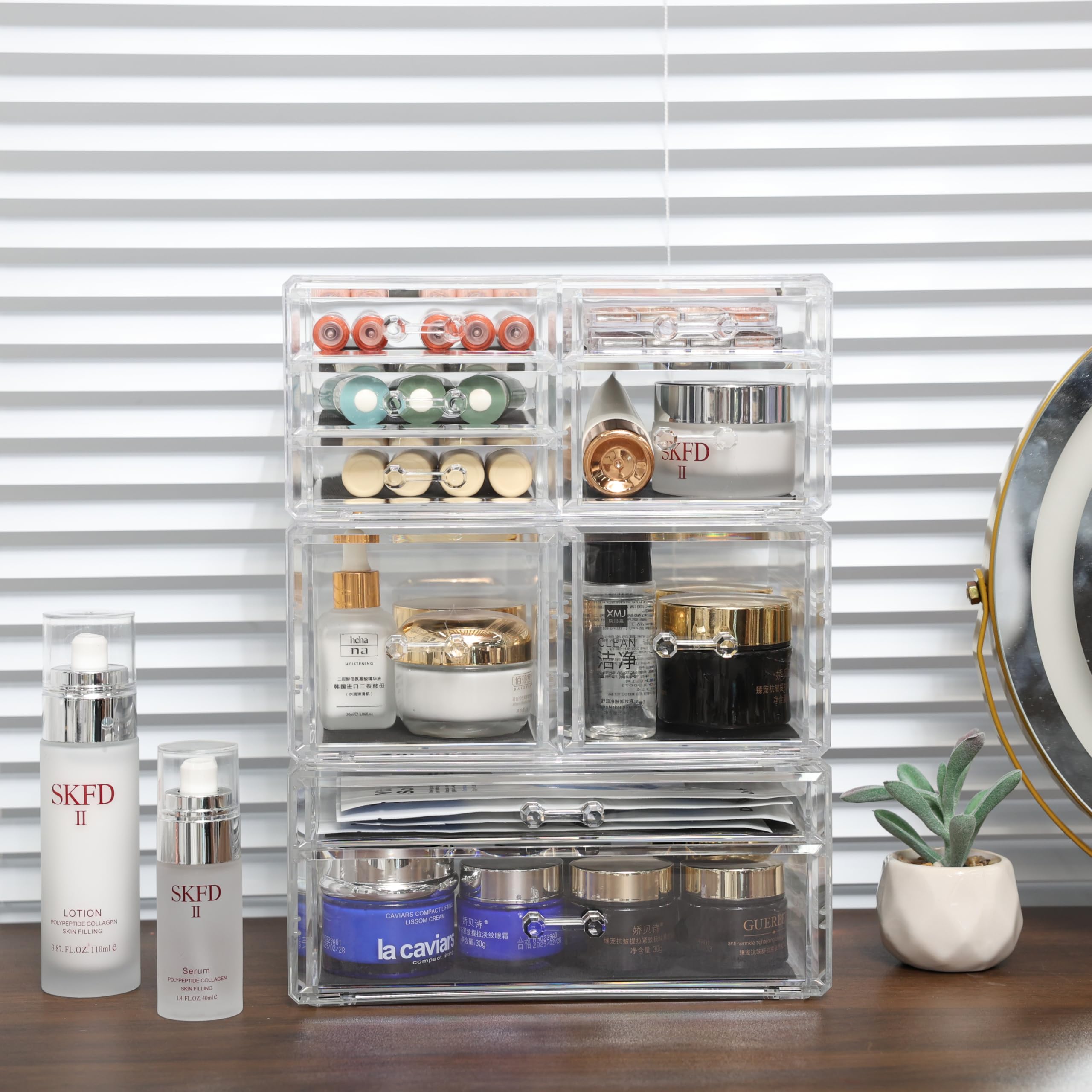 Elegant Clear Acrylic Stackable Drawers