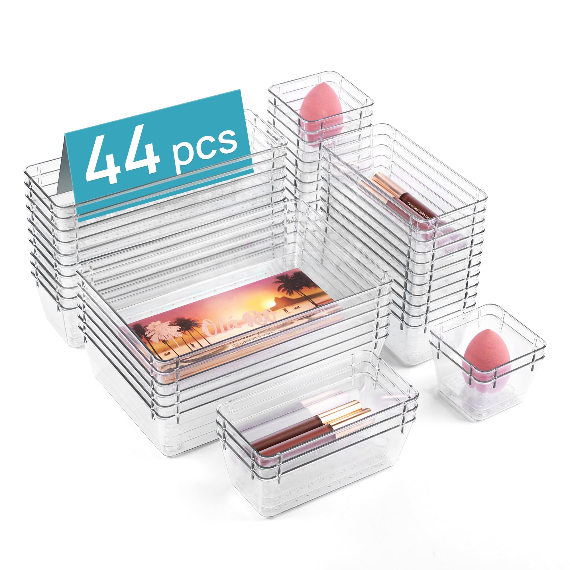 Clear Modular Drawer Organizer Set