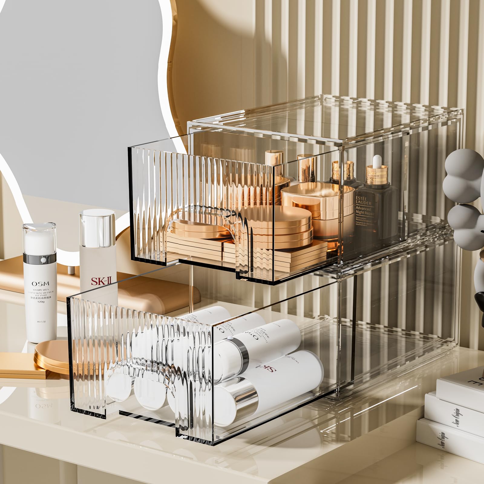 Clear Stackable Acrylic Storage Drawers