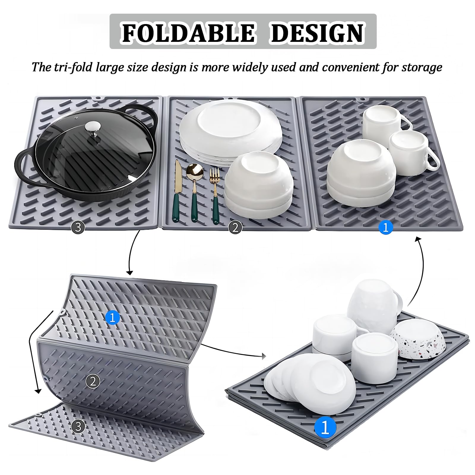 Trifold Silicone Dish Drying Mat