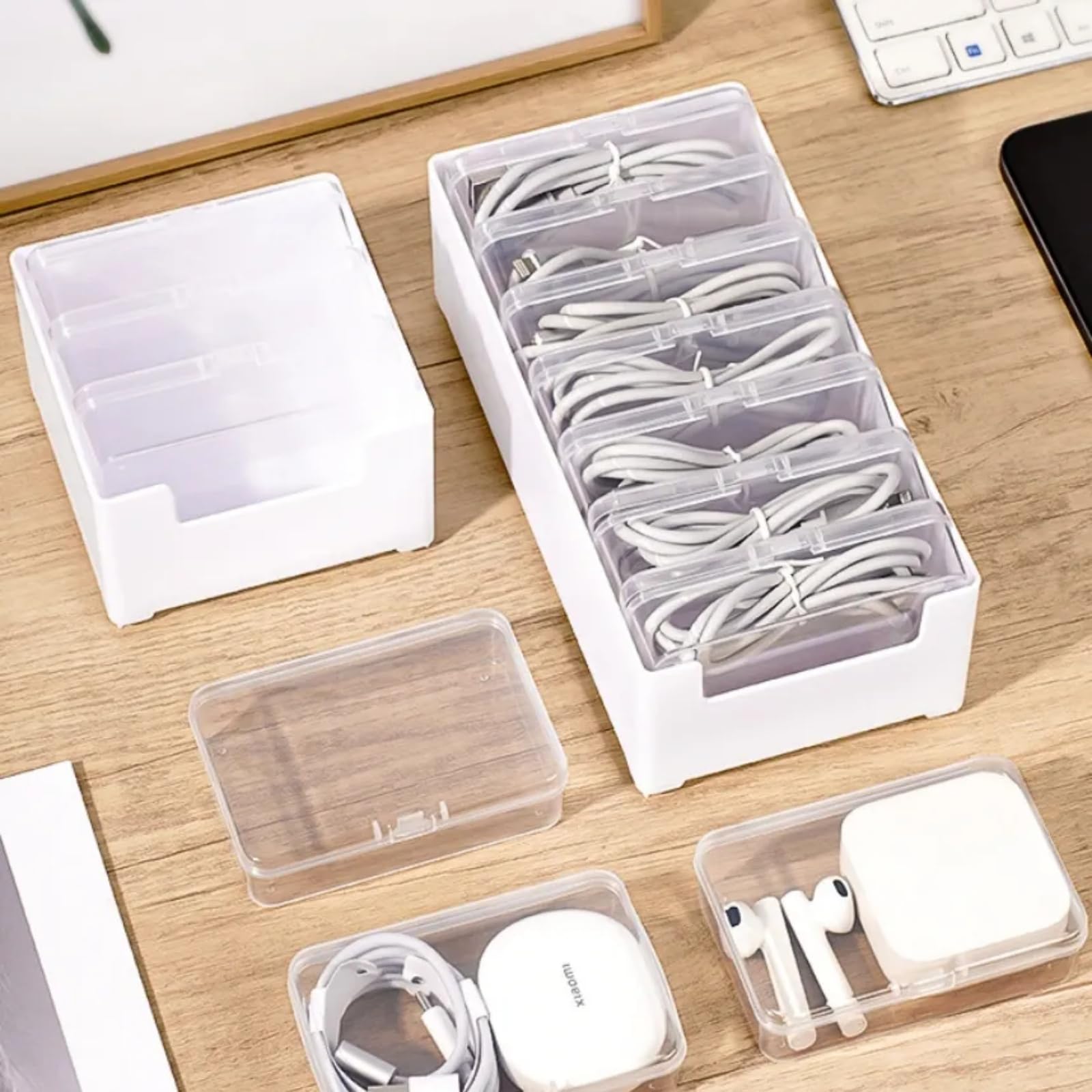 Clear Stackable Cable Management Box
